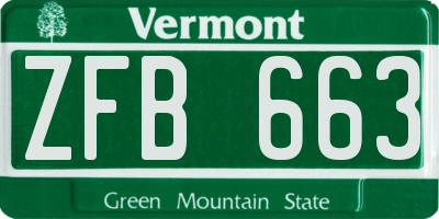 VT license plate ZFB663