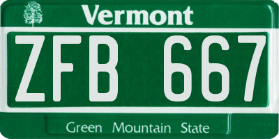 VT license plate ZFB667