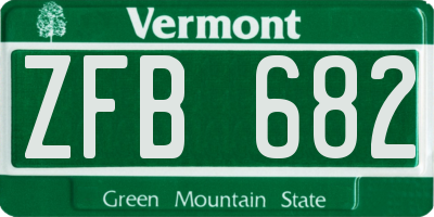 VT license plate ZFB682