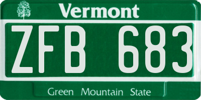 VT license plate ZFB683