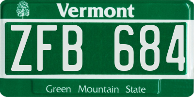 VT license plate ZFB684