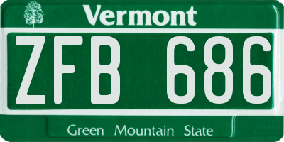 VT license plate ZFB686