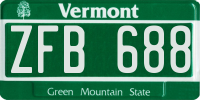 VT license plate ZFB688