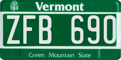 VT license plate ZFB690
