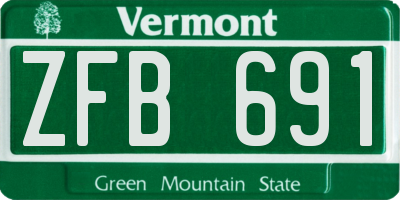 VT license plate ZFB691