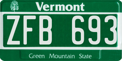 VT license plate ZFB693