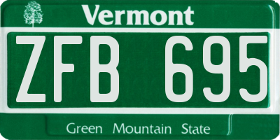 VT license plate ZFB695