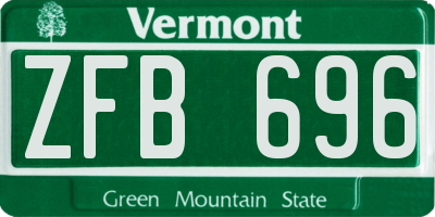 VT license plate ZFB696