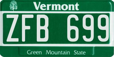 VT license plate ZFB699