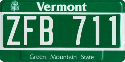 VT license plate ZFB711