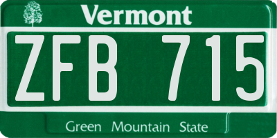 VT license plate ZFB715