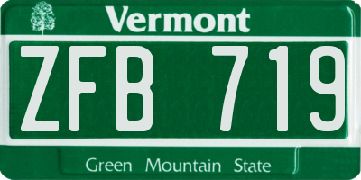 VT license plate ZFB719