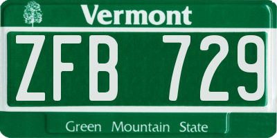 VT license plate ZFB729