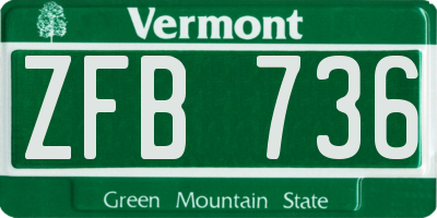 VT license plate ZFB736