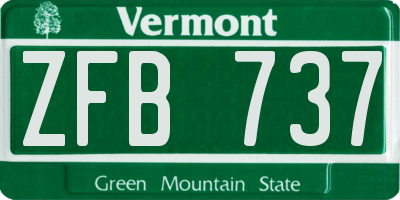 VT license plate ZFB737