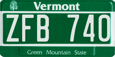 VT license plate ZFB740