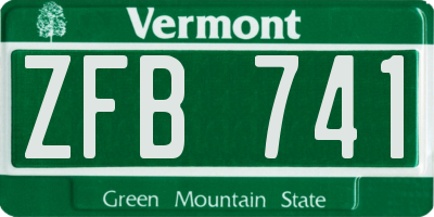 VT license plate ZFB741
