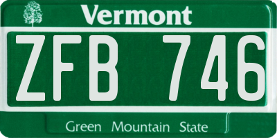 VT license plate ZFB746