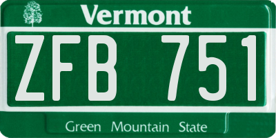 VT license plate ZFB751
