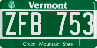 VT license plate ZFB753