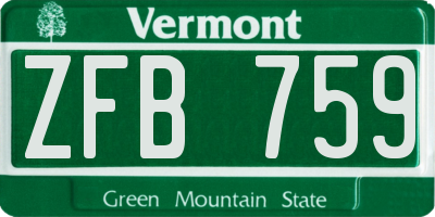 VT license plate ZFB759