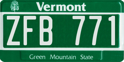 VT license plate ZFB771