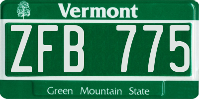 VT license plate ZFB775