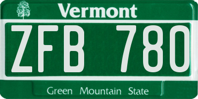 VT license plate ZFB780