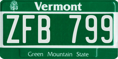 VT license plate ZFB799