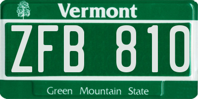 VT license plate ZFB810