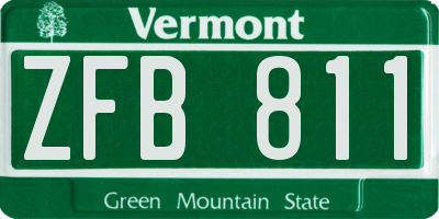 VT license plate ZFB811