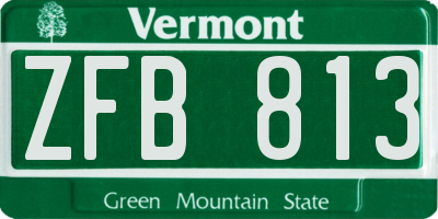 VT license plate ZFB813