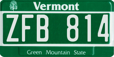 VT license plate ZFB814