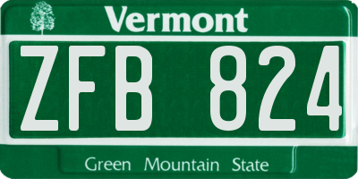 VT license plate ZFB824