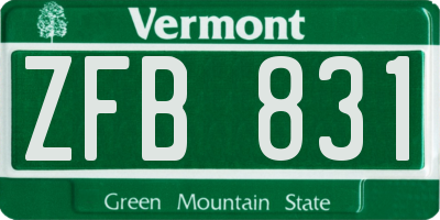 VT license plate ZFB831