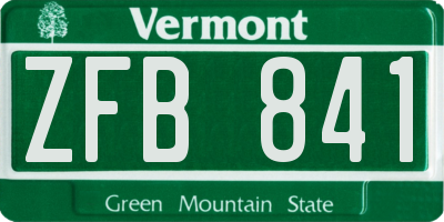 VT license plate ZFB841