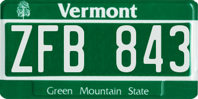 VT license plate ZFB843