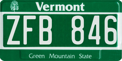 VT license plate ZFB846