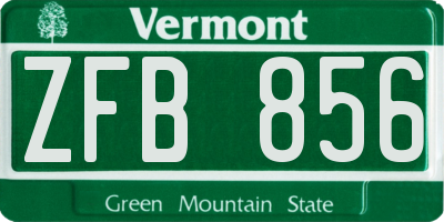 VT license plate ZFB856