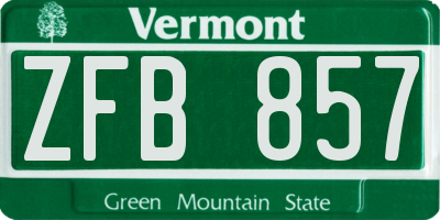 VT license plate ZFB857