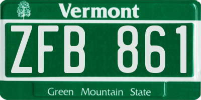 VT license plate ZFB861