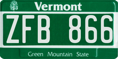VT license plate ZFB866