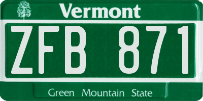 VT license plate ZFB871