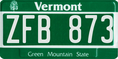 VT license plate ZFB873