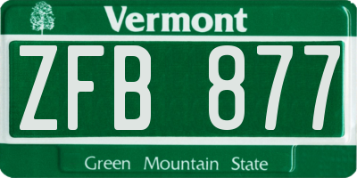 VT license plate ZFB877