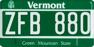 VT license plate ZFB880