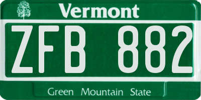 VT license plate ZFB882