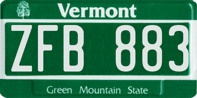 VT license plate ZFB883