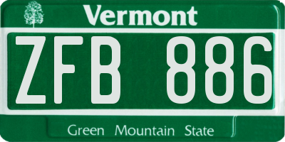 VT license plate ZFB886