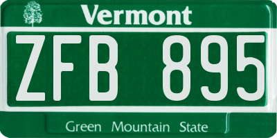 VT license plate ZFB895